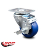 Service Caster 3 Inch Solid Polyurethane Wheel Swivel Top Plate Caster with Brake SCC SCC-20S314-SPUS-TLB-TP2